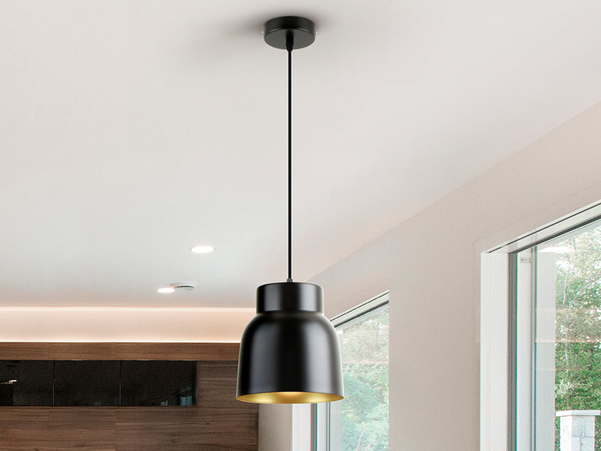 Schuller I3 Vulcano Lámpara de techo colgante 1 luz negro/oro 13536