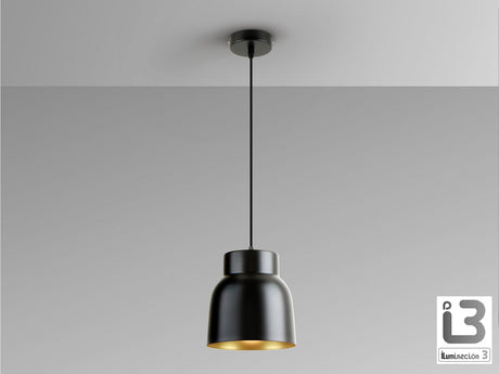 Lámpara de techo colgante Schuller Vulcano 1 luz negro y dorado 13536 vista 2
