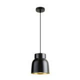 Lámpara de techo colgante Schuller Vulcano 1 luz negro y dorado 13536 ambiente