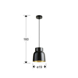 Lámpara de techo colgante Schuller Vulcano 1 luz negro y dorado 13536 dimensiones