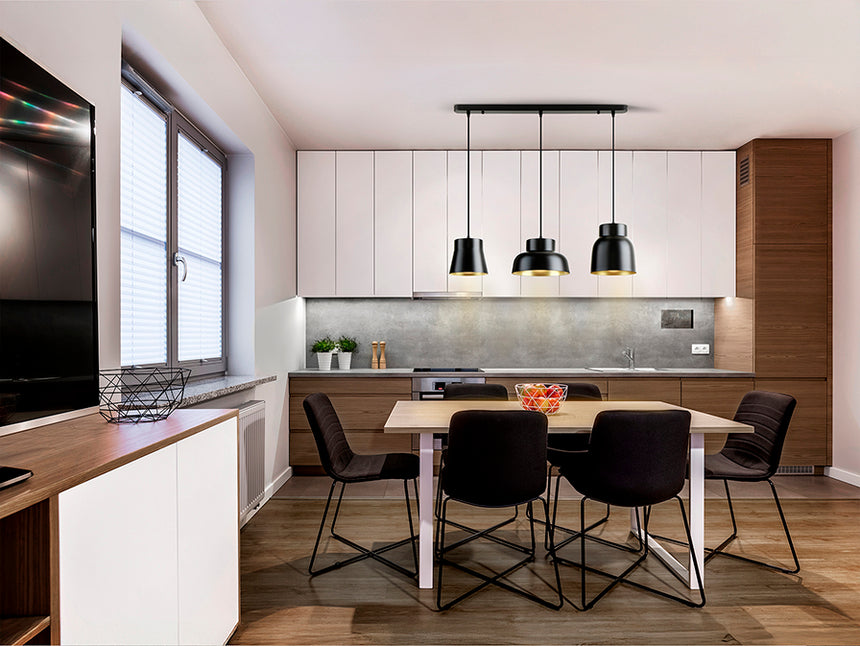 Schuller I3 Vulcano Lámpara de techo colgante 3 luces negro/oro 13572