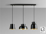 Lámpara de techo colgante Schuller Vulcano 3 luces negro y dorado 13572 vista 2
