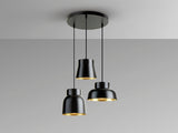 Schuller I3 Vulcano Lámpara de techo colgante 3 luces D50 negro/oro 13581