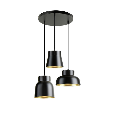 Lámpara de techo colgante Schuller Vulcano 3 luces negro Ø47cm 13581 ambiente