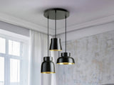 Lámpara de techo colgante Schuller Vulcano 3 luces negro Ø47cm 13581