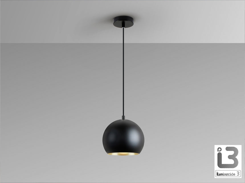 Lámpara de techo colgante Schuller Olena 1 luz negro y latón 13688 vista 2
