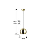Lámpara de techo colgante Schuller Olena 1 luz latón 13697 dimensiones