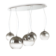 Lámpara colgante Ideal Lux Nemo cromo ahumado cristal 5 luces Ø107cm 138305