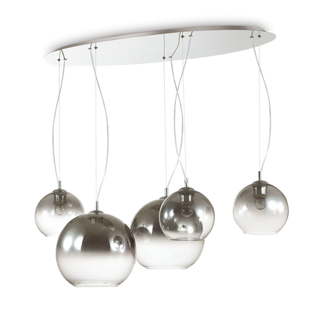 Lámpara colgante Ideal Lux Nemo cromo ahumado cristal 5 luces 210W Ø107cm 138305
