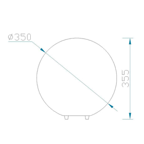 Plano de medidas - Mantra Avoriaz Lámpara de sobremesa blanco Ø35cm 1388