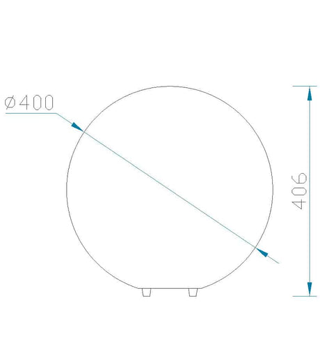 Plano de medidas - Mantra Avoriaz Lámpara de sobremesa blanco Ø40cm 1391