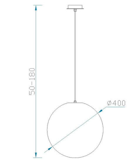 Plano de medidas - Mantra Avoriaz Lámpara de techo colgante blanco Ø40cm 1398