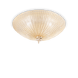 Plafón de techo Ideal Lux Shell ámbar cristal 4 luces 240W Ø50cm 140186
