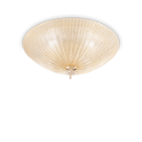 Plafón de techo Ideal Lux Shell ámbar cristal 4 luces 240W Ø50cm 140186