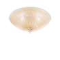 Plafón de techo Ideal Lux Shell cristal 4 luces Ø50cm E27 ámbar — ref. 140186 (1)