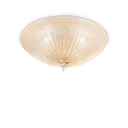 Plafón de techo Ideal Lux Shell cristal 4 luces Ø50cm E27 ámbar — ref. 140186 (1)