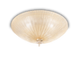 Plafón de techo Ideal Lux Shell ámbar cristal 6 luces Ø60cm 140193