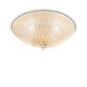 Plafón de techo Ideal Lux Shell ámbar cristal 6 luces Ø60cm 140193