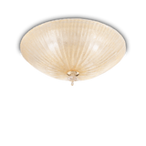 Plafón de techo Ideal Lux Shell ámbar cristal 6 luces 360W Ø60cm 140193