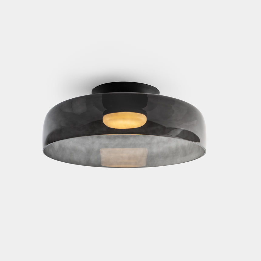 LedsC4 Plafón Levels Ceiling 1 luz Ø42cm LED 28 Phase Cut negro 15-A133-05-12