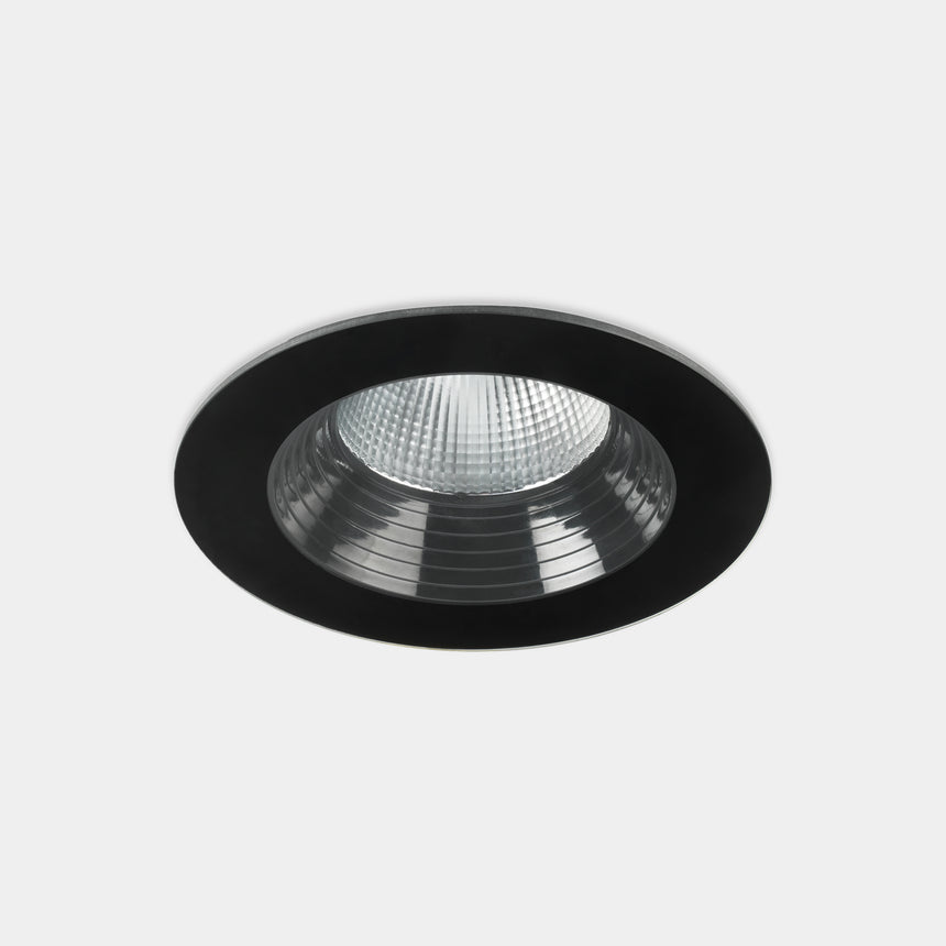 LedsC4 Downlight IP66 Dako Fixed Ø175Mm LED 20 Blanco Cálido - 3000K On-Off Negro 182 15-E036-05-CL