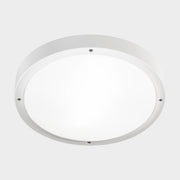 Plafón de exterior LedsC4 Basic E27 blanco matizado IP66 Ø36cm 15-E041-14-M1
