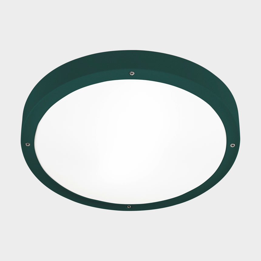 LedsC4 Plafón IP66 Basic Ø360Mm E27 30 Verde Abeto 15-E041-E3-M1