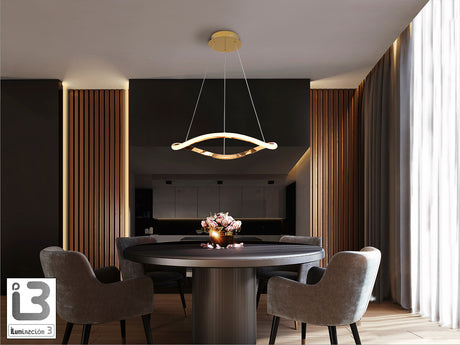 Lámpara de techo colgante de 1 aros Schuller Naos oro r