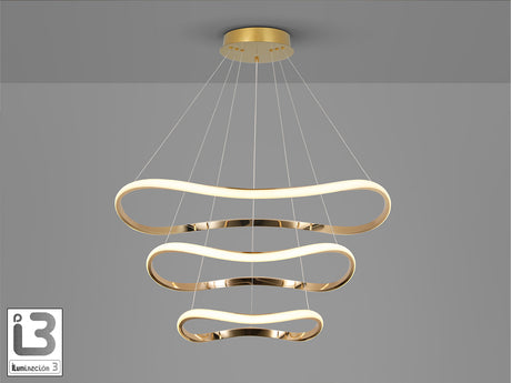 Lámpara de techo colgante de 3 aros Schuller Naos oro r - vista 2