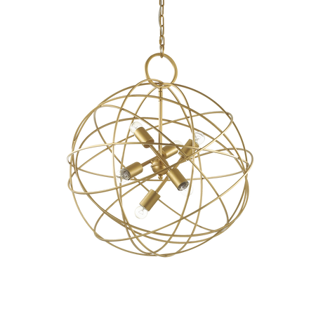 Lámpara colgante Ideal Lux Konse dorado 6 luces 360W Ø60cm 156026