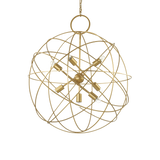 Lámpara colgante Ideal Lux Konse dorado 7 luces 420W Ø80cm 156033