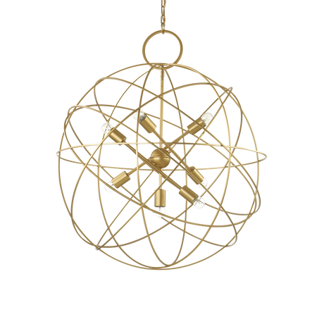 Lámpara colgante Ideal Lux Konse dorado 7 luces 420W Ø80cm 156033