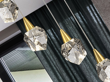 Lámpara de techo colgante Schuller Aquaria 6 luces oro 