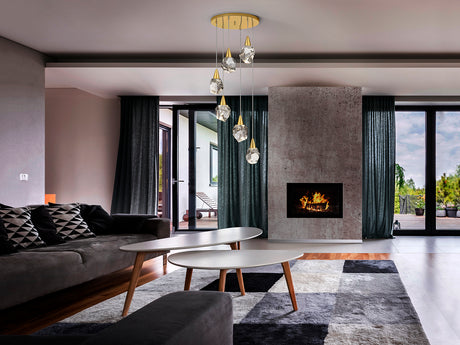 Lámpara de techo colgante Schuller Aquaria 6 luces oro  - ambiente