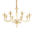 Lámpara colgante Ideal Lux Danieli ámbar cristal 8 luces 320W Ø85cm 159973