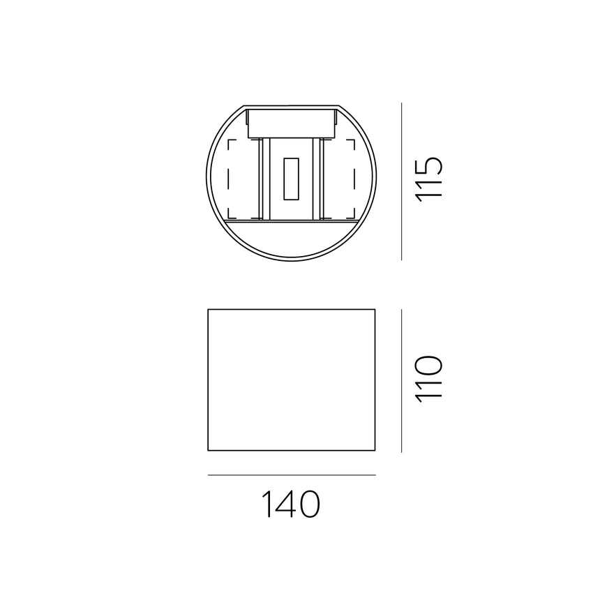 ACB Kowa Aplique 16/2033-14 Oro Técnico, LED COB 2x6W 3000K 850lm, CRI90 CL.I IP65 A203310O