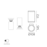 ACB Nori Aplique 16/2044-1 Antracita Texturado, LED E27 15W, IP65 A20441GR