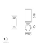 ACB Nori Aplique 16/2044-2 Antracita Texturado, LED E27 2x15W, IP65 A20442GR
