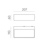 ACB Draco Aplique 16/2070 Antracita Texturado, LED 2x5W 3000K 715lm, CRI80 CL.I IP65