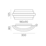 ACB Luxur Aplique 16/3840-30 Opal/Oro Tecnico, LED 20W 1200lm, CRI90 , LED integrado, Kelvin 2700K-3000K Slide Switch A3840070O