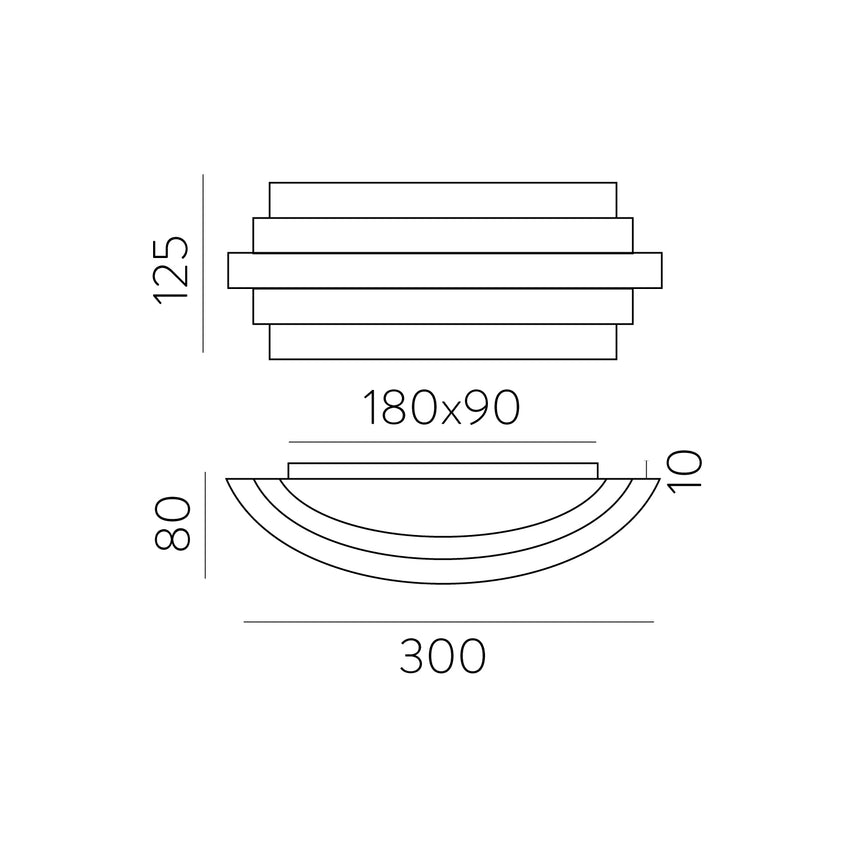 ACB Luxur Aplique 16/3840-30 Opal/Oro Tecnico, LED 20W 1200lm, CRI90 , LED integrado, Kelvin 2700K-3000K Slide Switch A3840070O