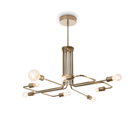 Lámpara colgante Ideal Lux Triumph latón 8 luces 336W Ø92cm 160269