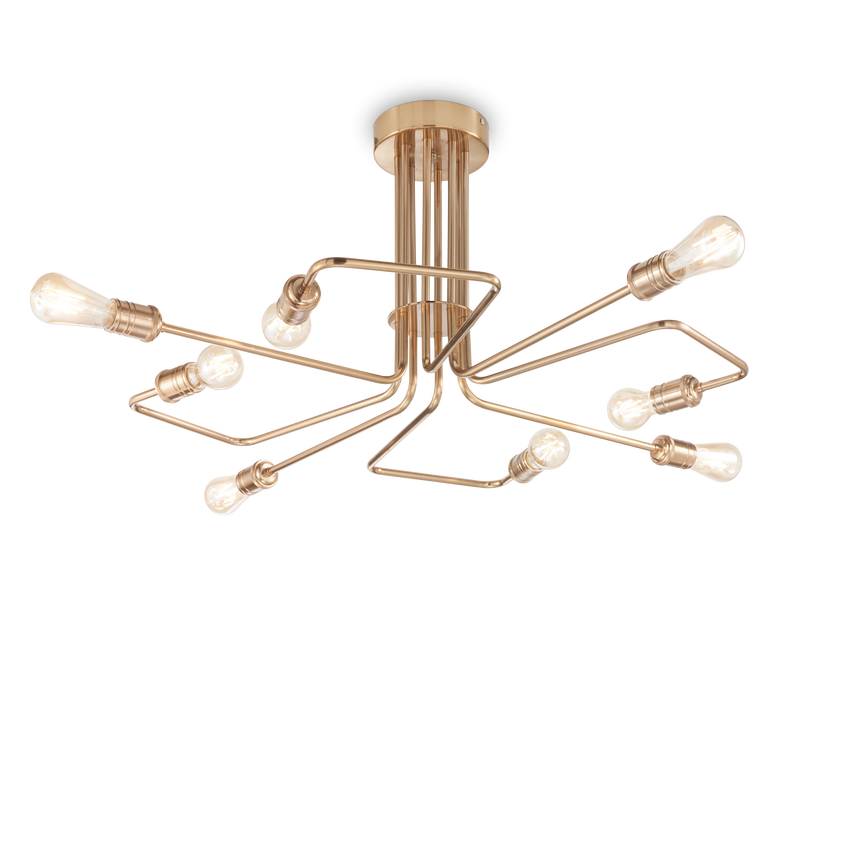 Plafón de techo Ideal Lux Triumph latón 8 luces 336W Ø92cm 160313