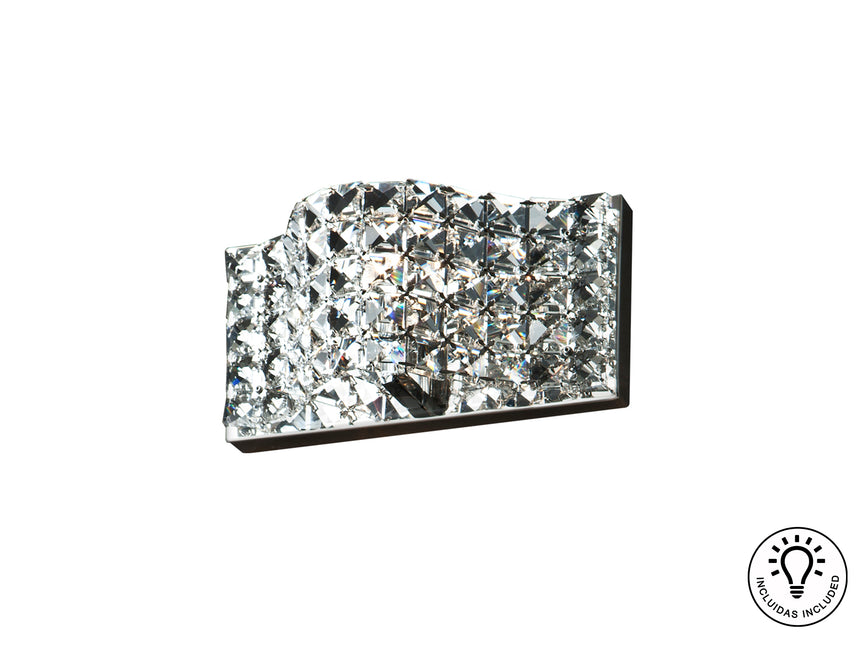 Lámpara aplique de pared Schuller Onda 1 luz cromo 1603