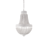 Lámpara colgante Ideal Lux Monet blanco madera 5 luces 200W Ø40cm 162737