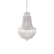 Lámpara colgante Ideal Lux Monet blanco madera 5 luces Ø40cm 162737