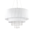 Lámpara colgante Ideal Lux Opera blanco cristal y tela 10 luces 600W Ø90cm 165011