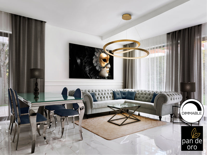 Lámpara de techo colgante Schuller Eternity dorado y or