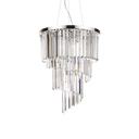 Lámpara colgante Ideal Lux Carlton cromo cristal y cerámica 12 luces Ø50cm 166247