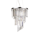 Lámpara colgante Ideal Lux Carlton cromo cristal y cerámica 12 luces 480W Ø50cm 166247